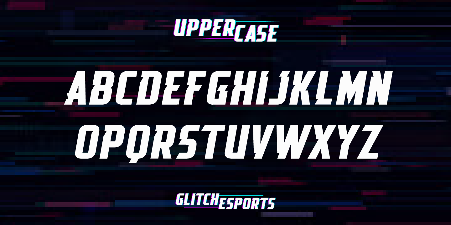 Przykład czcionki Glitch Esports Italic